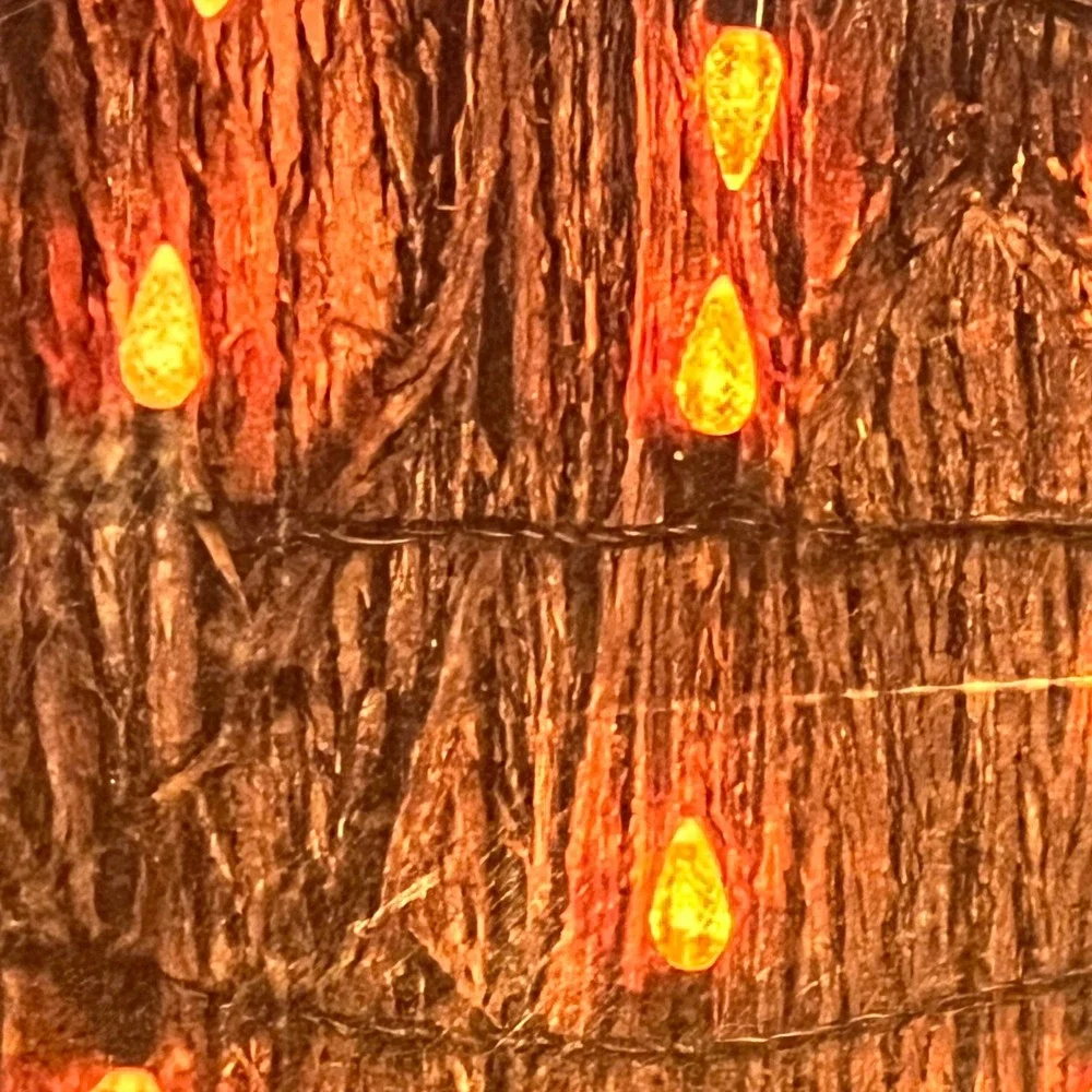 JoieDomi 48.7ft String Lights Orange 150 LED C6 Shatterproof Green Wire
